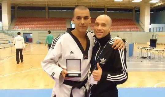 Philippe Pinerd y el equipo de Taekwondo de Bélgica